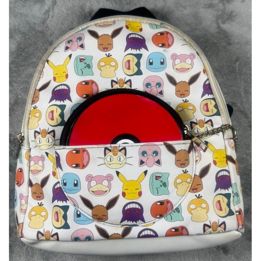Pokémon All-Over Print Characters Mini Backpack White Pokeball Pocket
